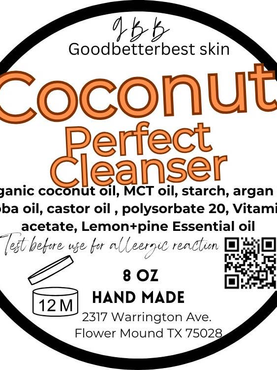 Nettoyant Parfait à la Noix de Coco 4oz, 8oz pour la vente par gbb Goodbetterbest Skin