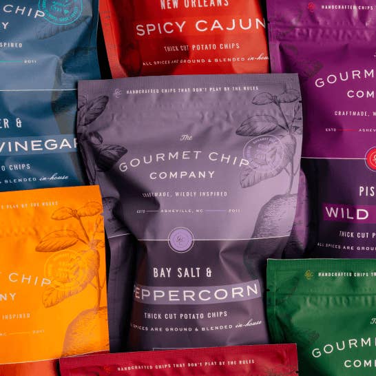 The Gourmet Chip Company - Wholesale Chips - Bay Salt and Peppercorn Thick Cut Potato Chips - Case of 124