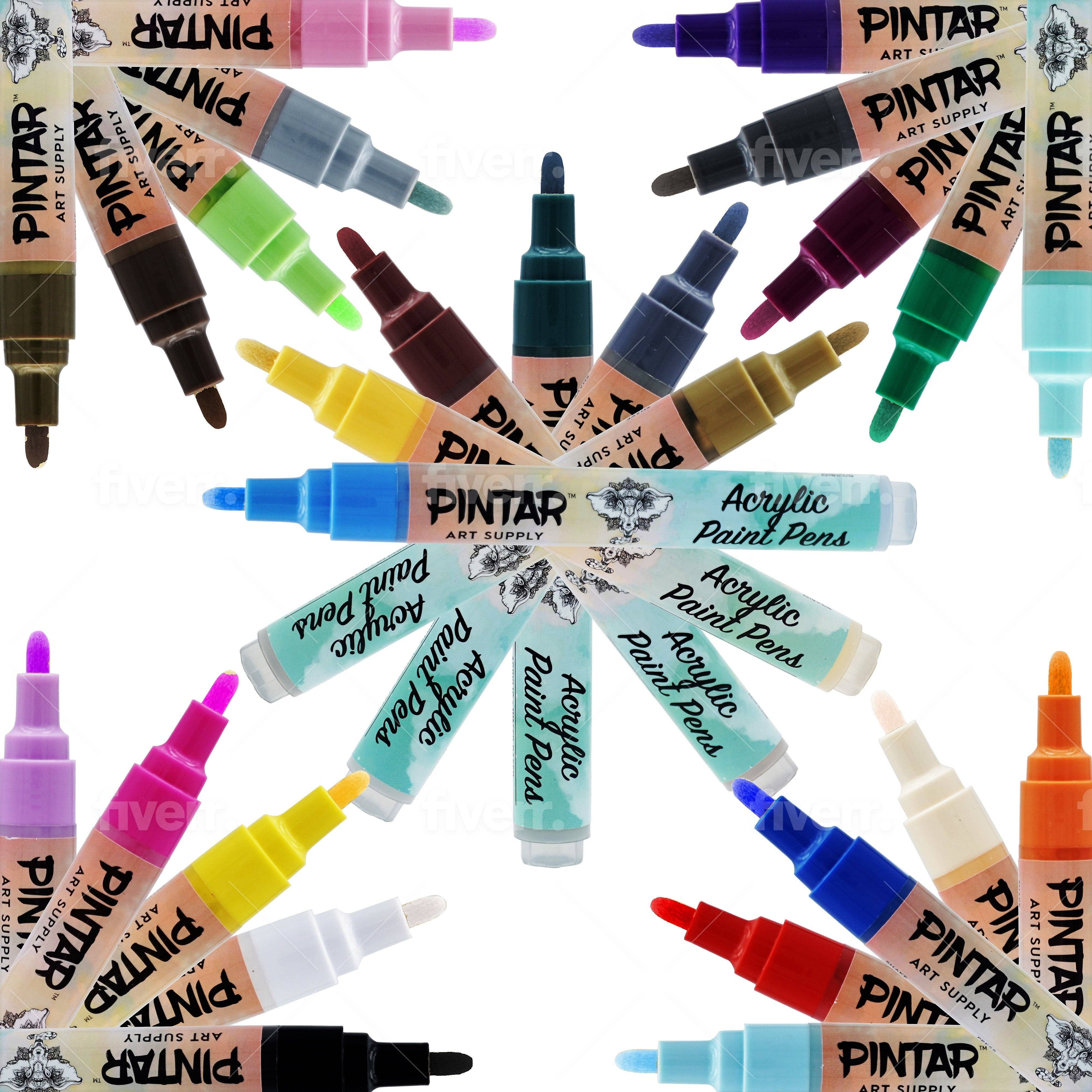 Pintar Art Supply - Wholesale Stiften - Pintar acrylverfmarkers - 26 stuks met tips van 5 mm1