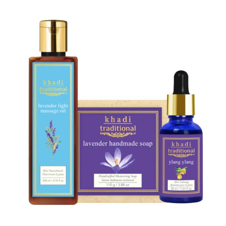 Khadi Traditional Soothing Floral Essentials Set for wholesale by Kalaa Inc.