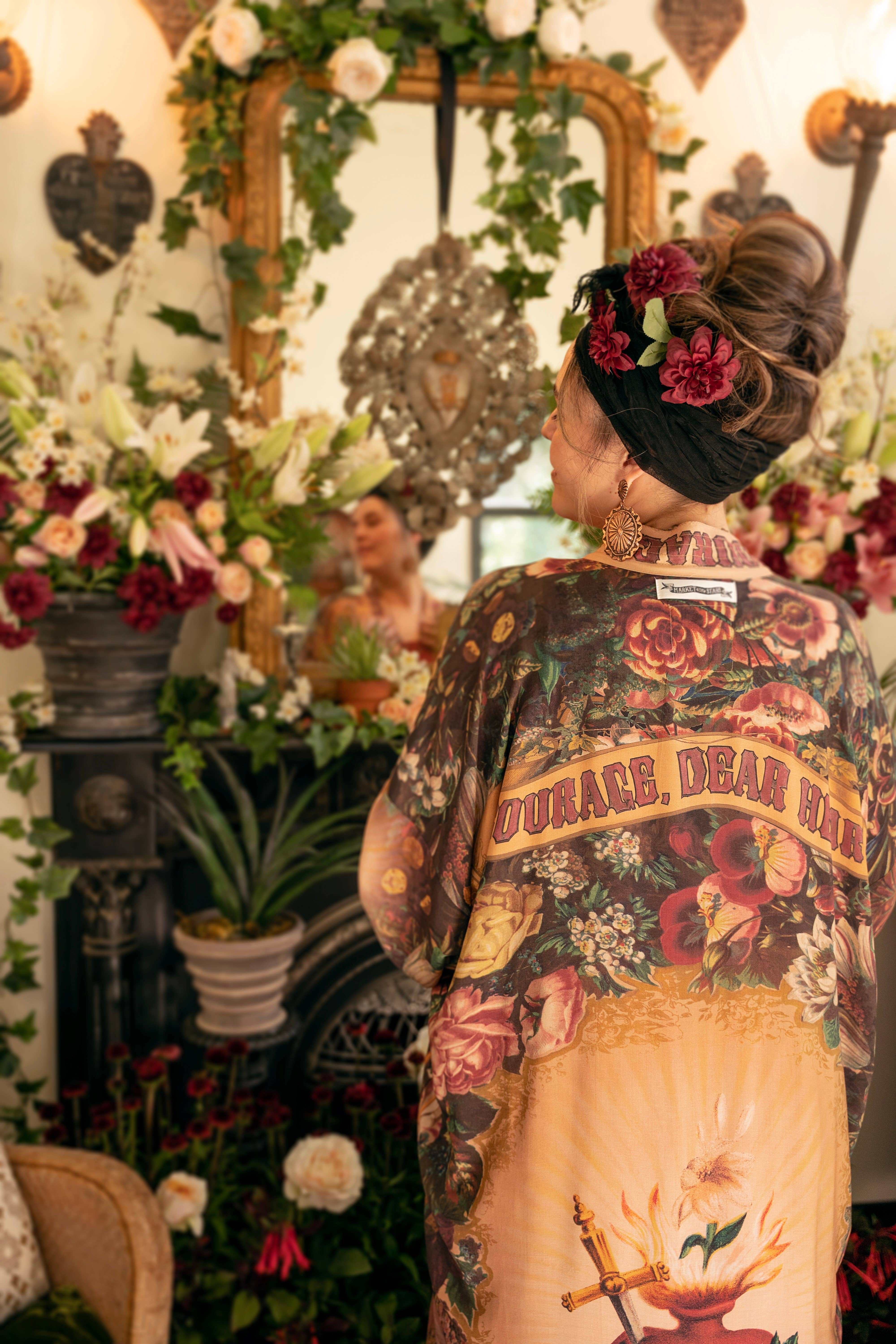 Market of Stars (USA) - Wholesale Kimono - Women's - Courage Dear Heart Opera Duster Kimono Robe w/ Sacred Heart20