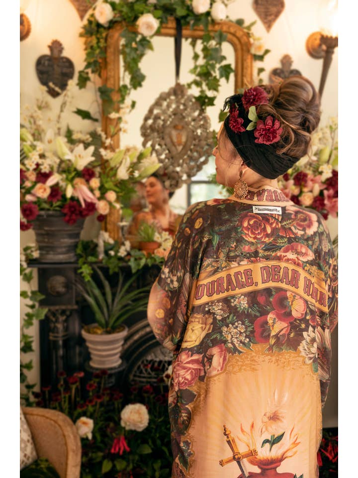 Market of Stars (USA) - Wholesale Kimono - Women's - Courage Dear Heart Opera Duster Kimono Robe w/ Sacred Heart20