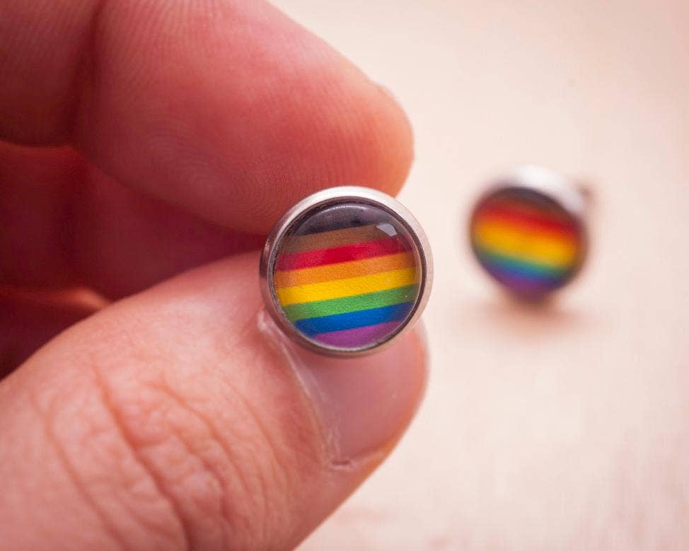 Crafty Queer Studio - Wholesale Stud/Post Earrings - Inclusive rainbow LGBTQ+ earrings - stud or dangle2