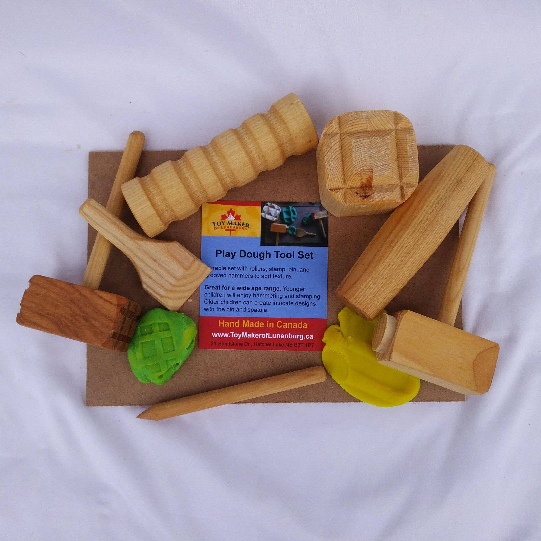 Toy Maker of Lunenburg - Wholesale Wood Toy - Kids - Play Dough Wooden Tools Set with Mats8