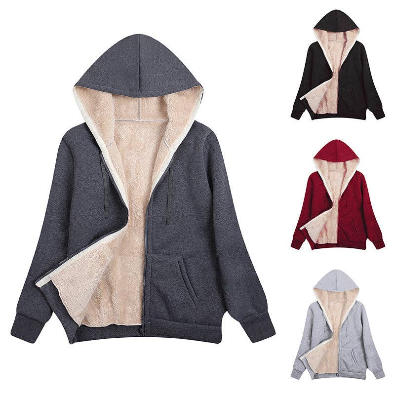 Marayn - Wholesale Hoodie - Women's - Cozy Winter Womens Fleece Hoodie Jacket Bestseller3