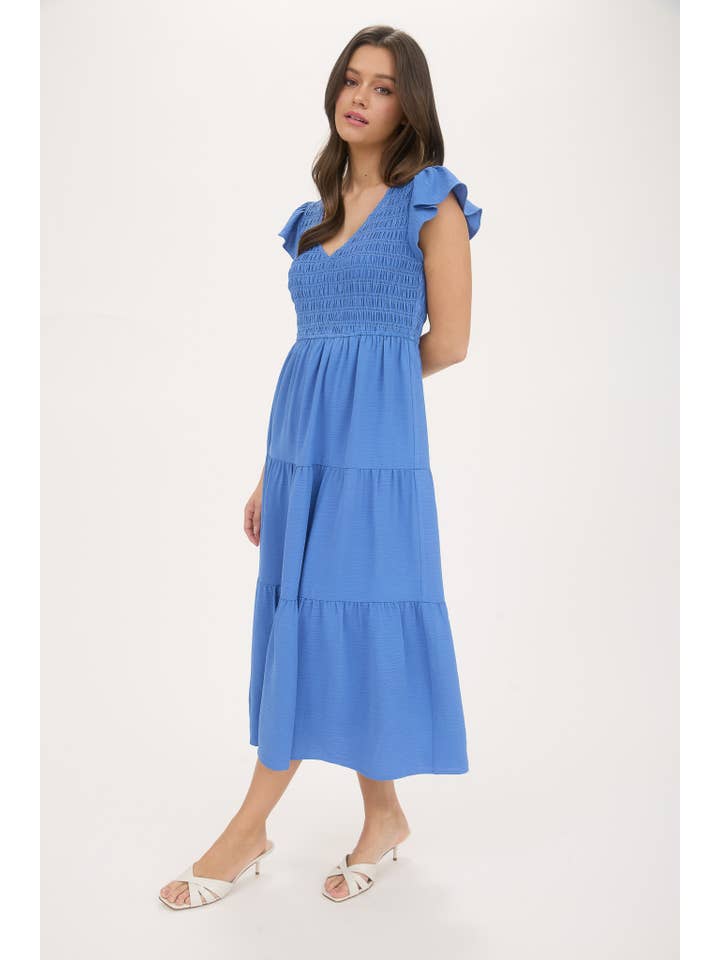 MINE - Wholesale Dress - Women's - FLUTTER SLEEVE MAXI DRESS12