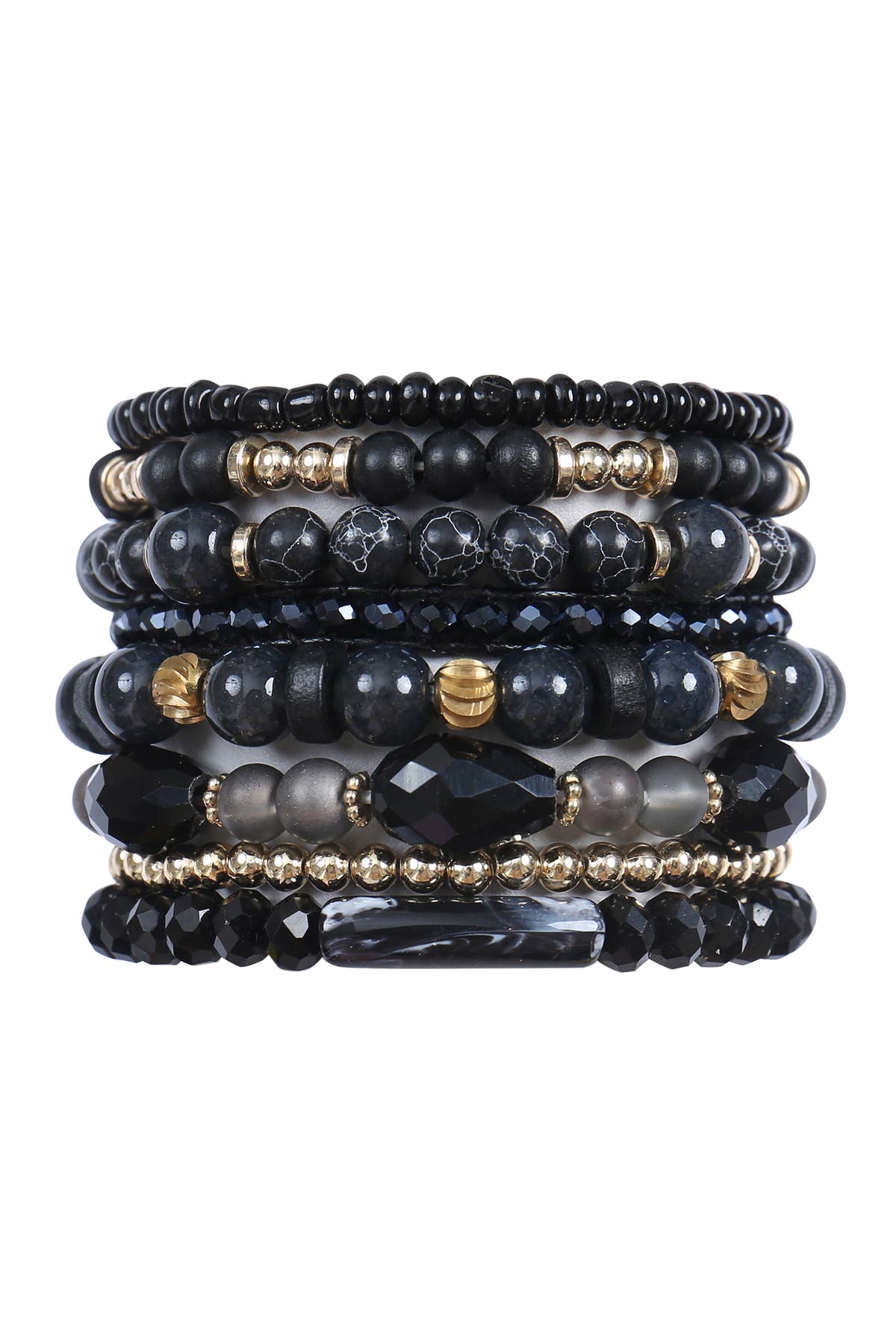 MYS Wholesale Inc - Wholesale Jewelry Set - Charm Mix Bead Natural Stone Wood Layered Stackable Bracelet0