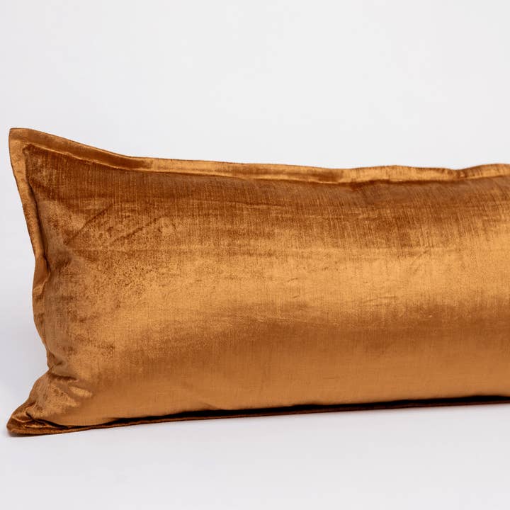 BHD HOME - Wholesale Lumbar pillow - Velvet Flange Toffee Long Lumbar Cushion 40 x 90cm4