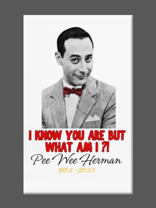 Pee Wee Herman, Magnet, Button, Mirror, Fridge, I know U R for wholesale by Ba Ba Buttons