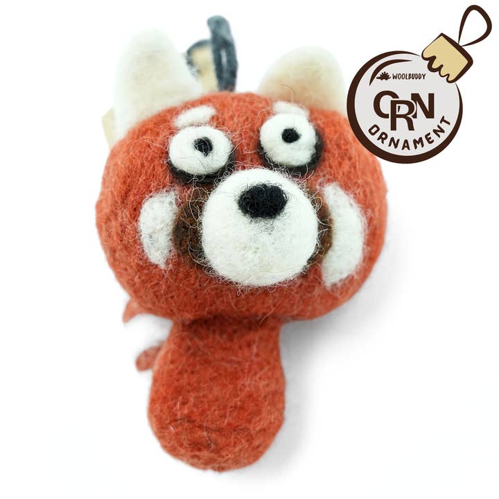 Ornamento Pré-fabricado de Panda Vermelho por atacado de Woolbuddy