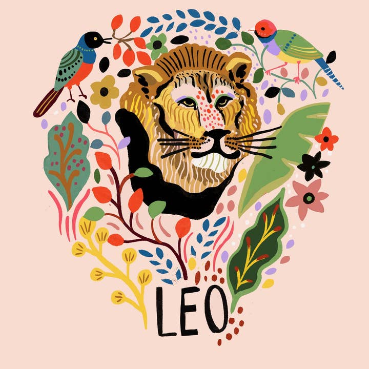 Leo Zodiac Greeting Card for wholesale by Anja Jane