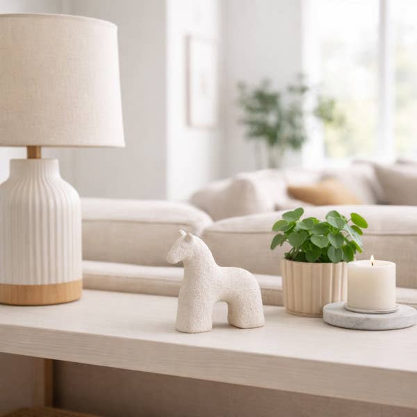 Sagebrook Home - Wholesale Decorative Figurine - Ceramic Modern Textured Solid Horse Figurine - White, 7 in.1