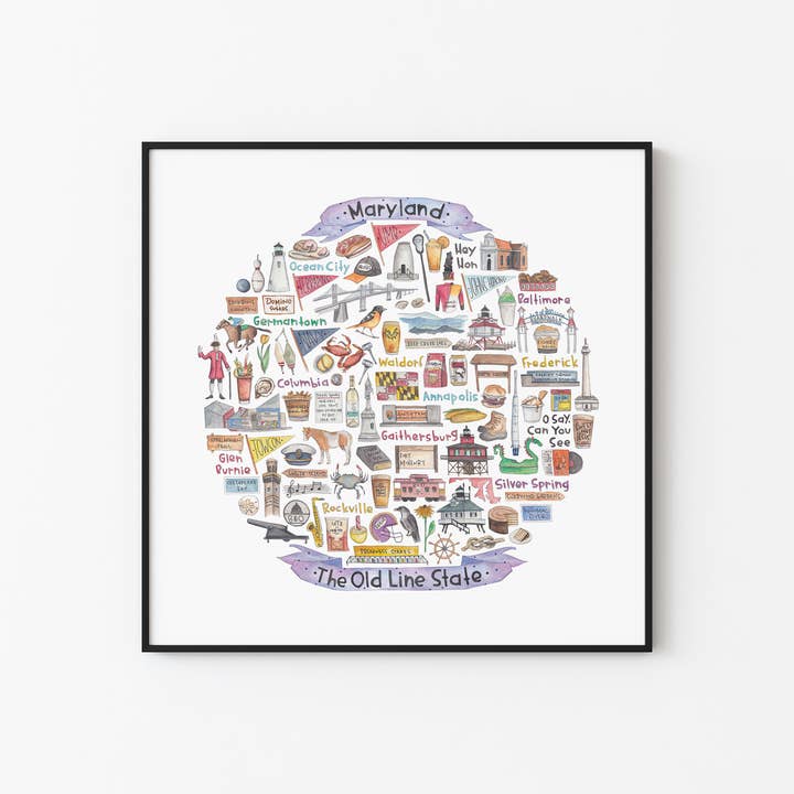 Green Blanky Studio - Wholesale Art print - Maryland Icon Watercolor Print3
