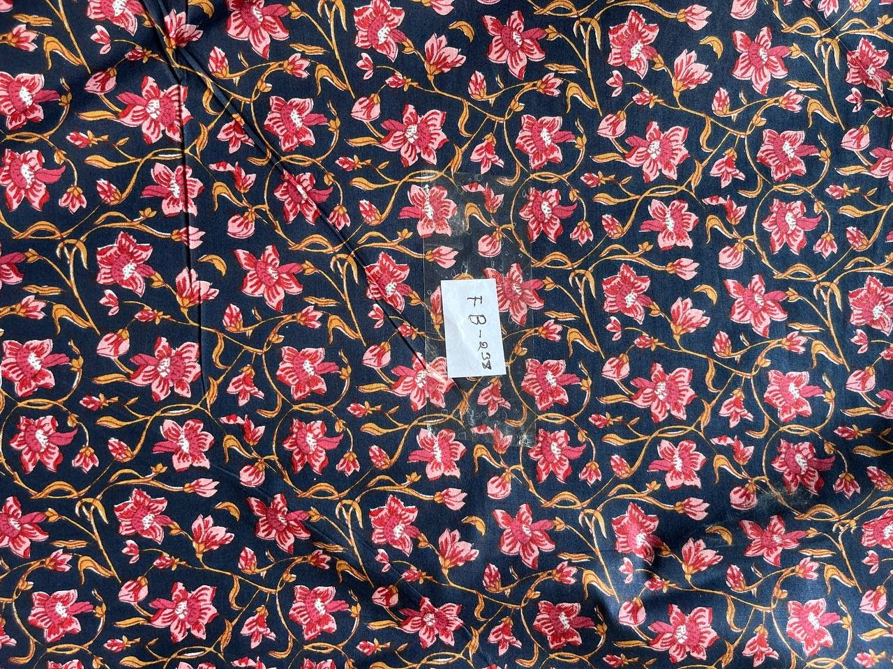 Bhawana Handicrafts - Wholesale Fabric Paint - Natural Floral Printed Dressmaking Fabric Indian Cotton Boho4