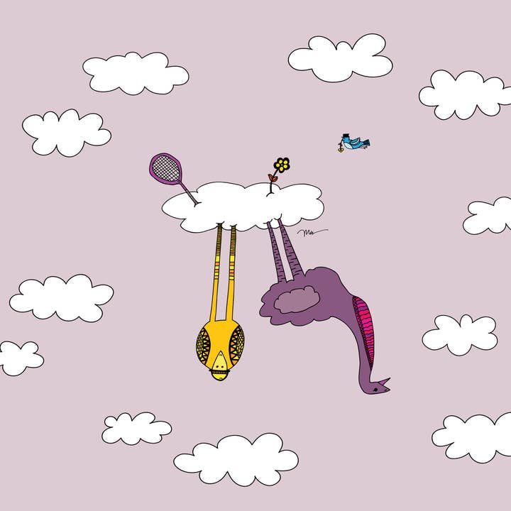 The MoMeMans - Wholesale Throw/Decorative Pillow - Cloud Birds Velveteen Pillow9