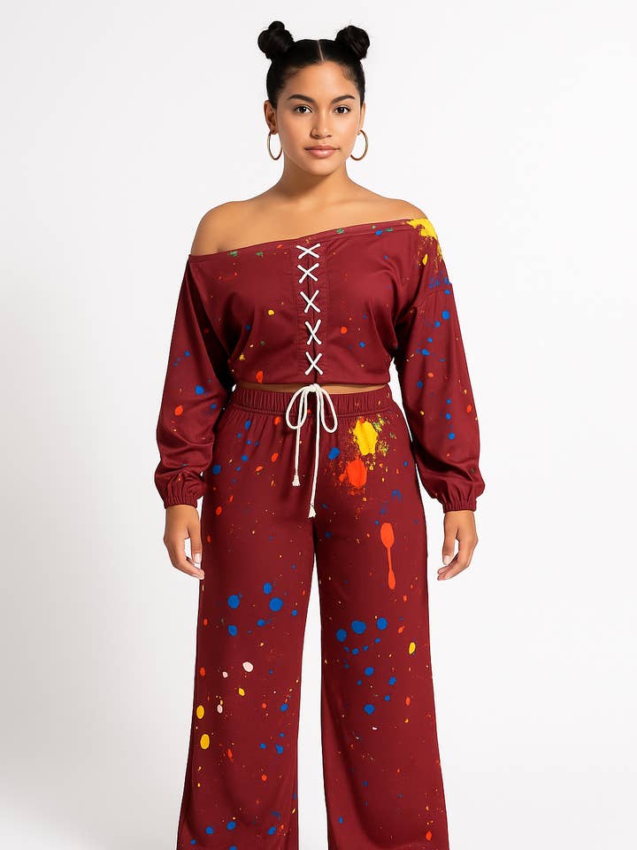 MB FASHION COLORFUL SPLASH INK PRINT SET 7532 for wholesale by MB Fashion Wholesale