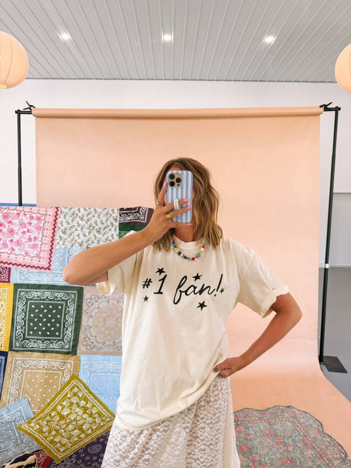 #1 fan graphic tee - ivory for wholesale by ETTA & EAST