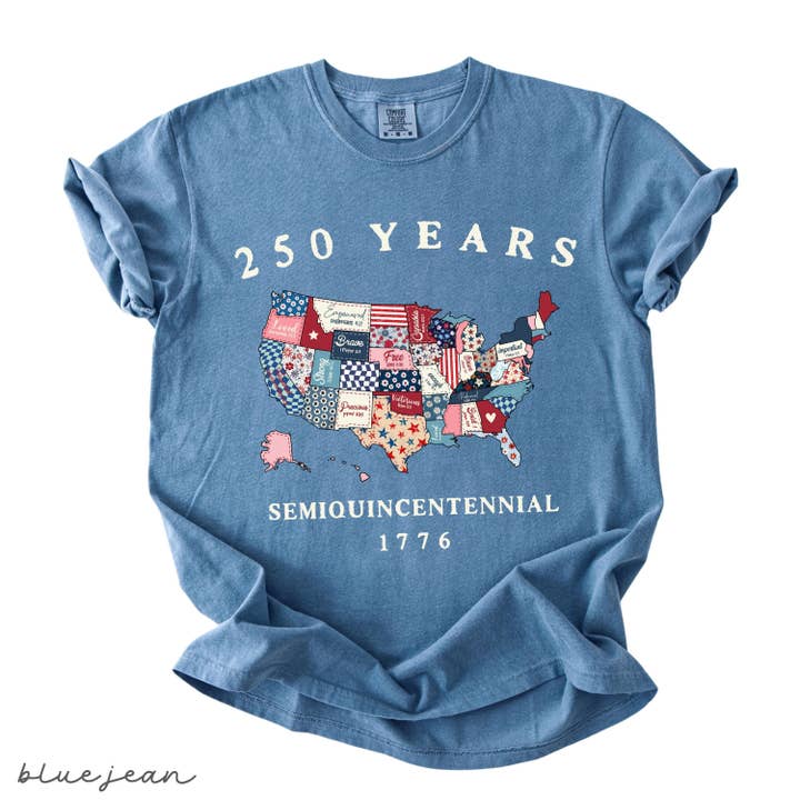 Comfort Colors Retro Usa 250 Map Shirt, Independence Day Tee for wholesale by Teedico