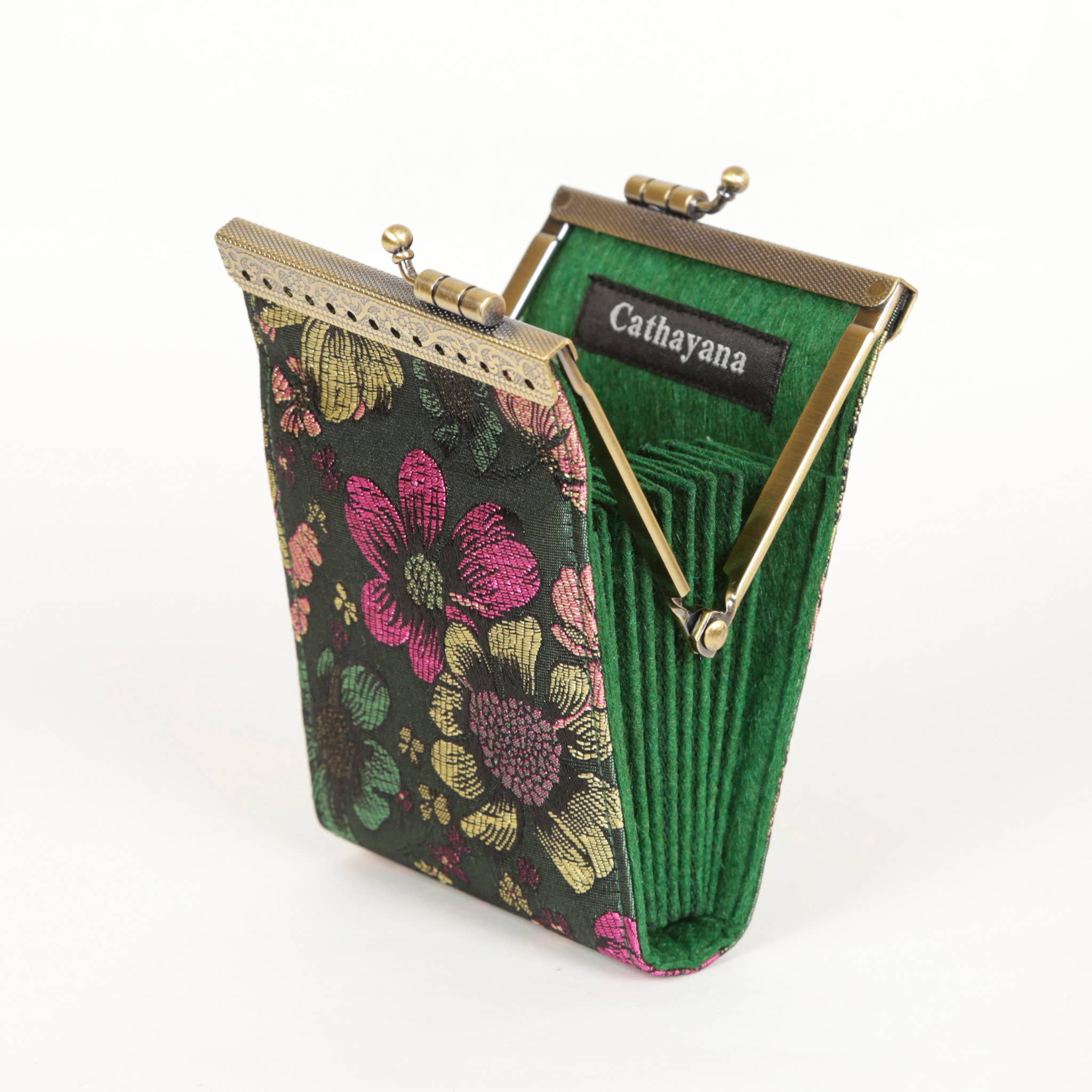 Cathayana - Wholesale Card Holder - Women's - Bamboo Leaves Brocade RFID Card Holder1