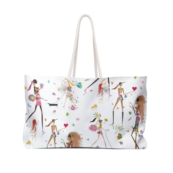 Fun Chic Weekender Bag - Bloom Where You Are Planted! for wholesale by Girl Power 24/7