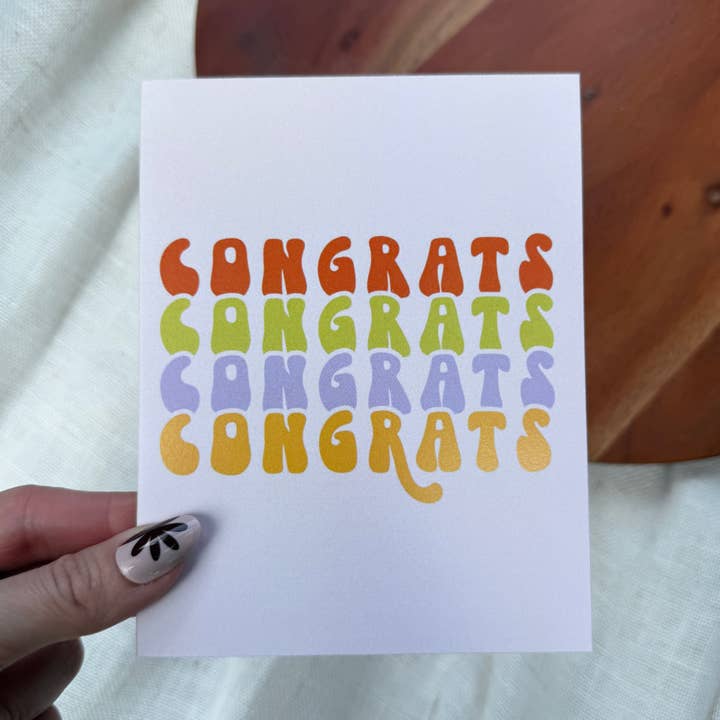 Big Moods - Wholesale Congratulations Card - Congrats Multicolor Stack Text Card2