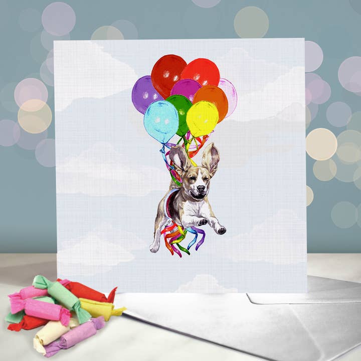 Amber Marie Studio – postal de parabéns por atacado – Cartões de Aniversário Beagle Hound Dog - Blank - Escolha de Designs