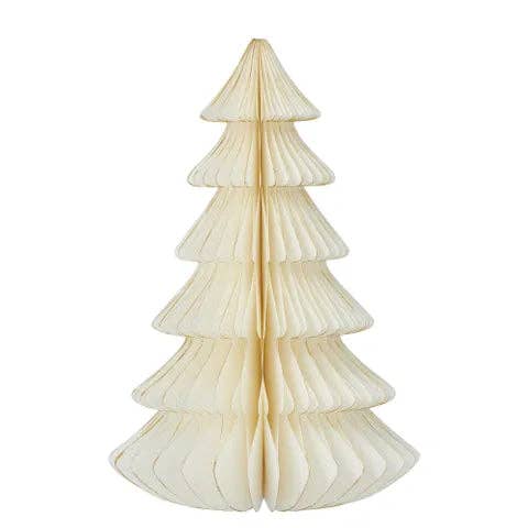 Aztec House - Wholesale Christmas decoration - 6 tier Tree Paper Decor 17x25cm White