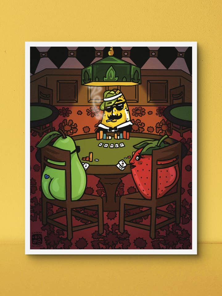 Know When To Fold Poker Art Print for wholesale by Cheeky Art Studio
