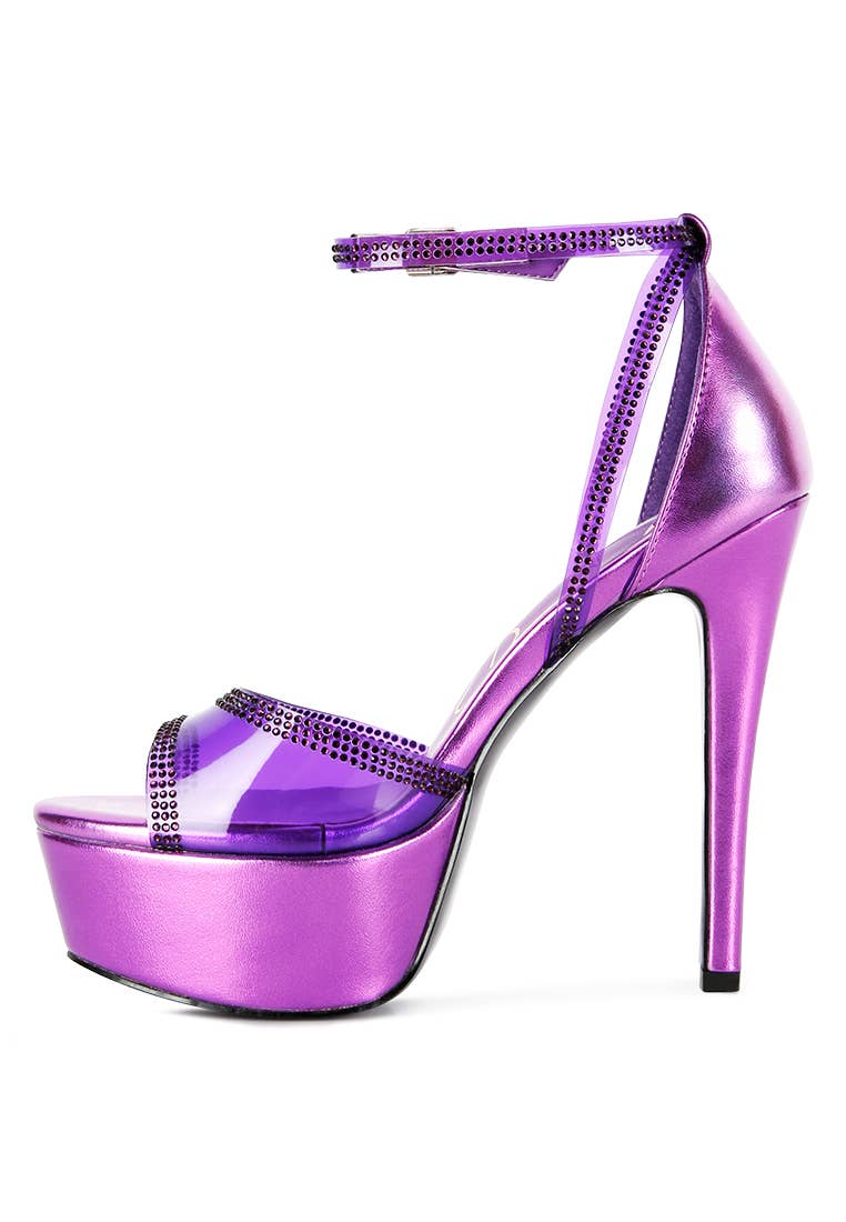 Rag Company - Wholesale Platform Heels - Women's - Cinderella Rhinestones Embellished Stiletto Platform Sandals2