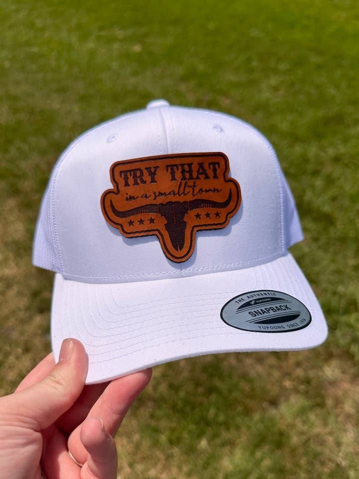 Leather Hat Patches with Adhesive for wholesale by Twisted Iron Wholesale