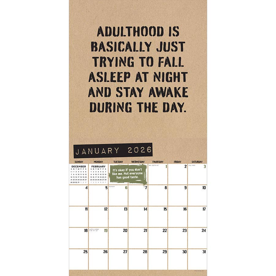 TF Publishing - Paper Goods - Wholesale Calendar - 2026 Anti-Affirmations Wall Calendar2