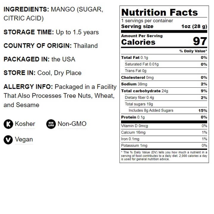Food To Live - Wholesale Dried/Dehydrated Fruit - Dried Diced Mango – Sweetened, Unsulfured, Kosher, Bulk