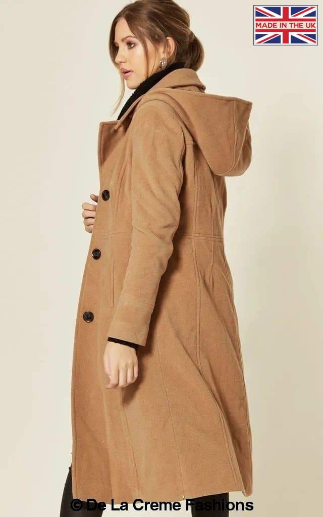 De La Creme Fashions – wholesale Coat – Women’s – Beatrice Wool And Cashmere Hooded Mid Length Coat18