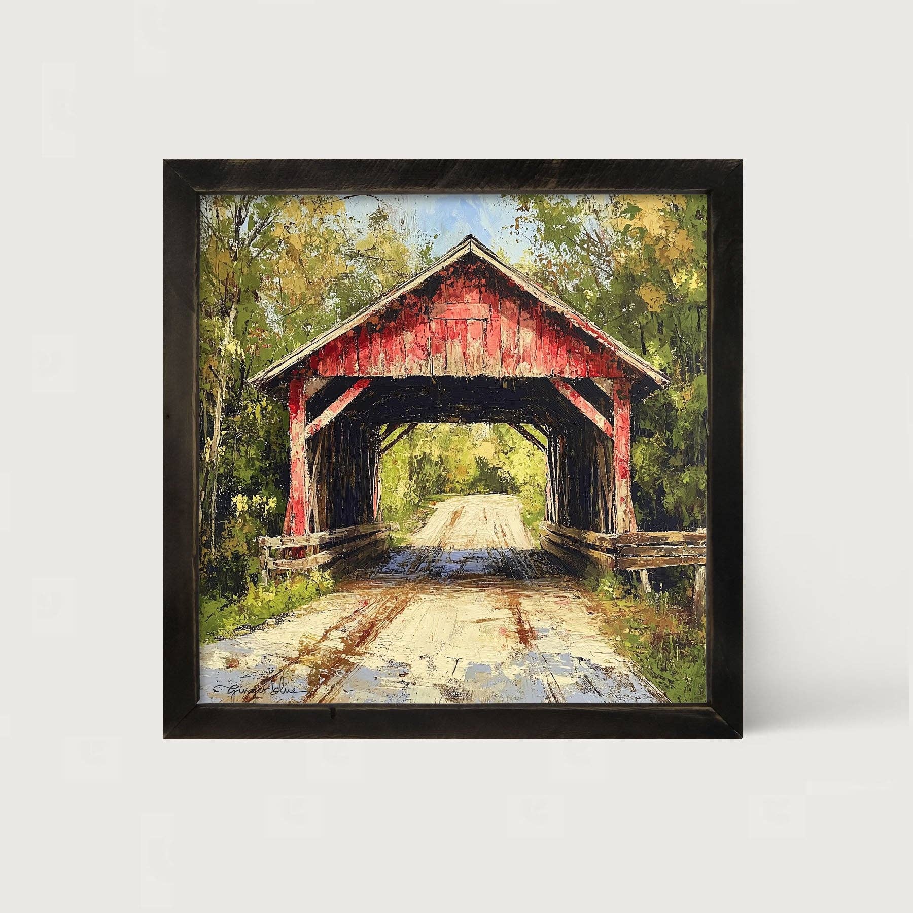 ginger blue - Wholesale Art Print - Covered Bridge12