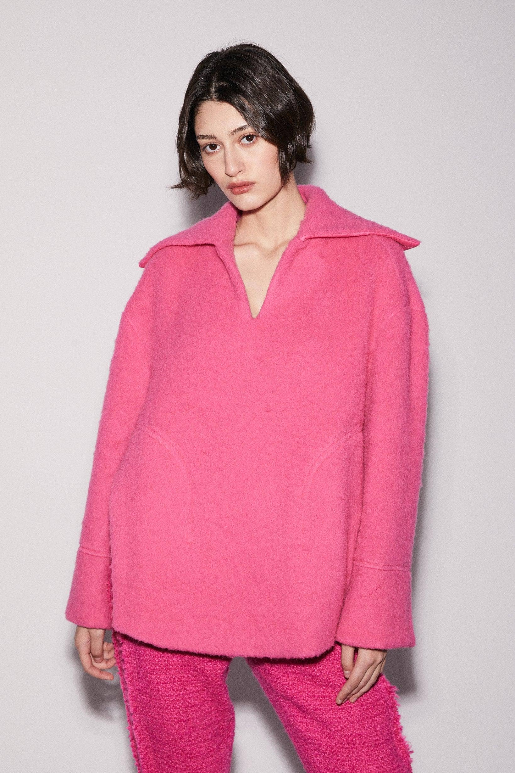 SUNDAY LIFE - Wholesale Knit Sweater - Women's - PALOMA PINK WOOL SWEATER KEEP COMFORTABLY WARM1