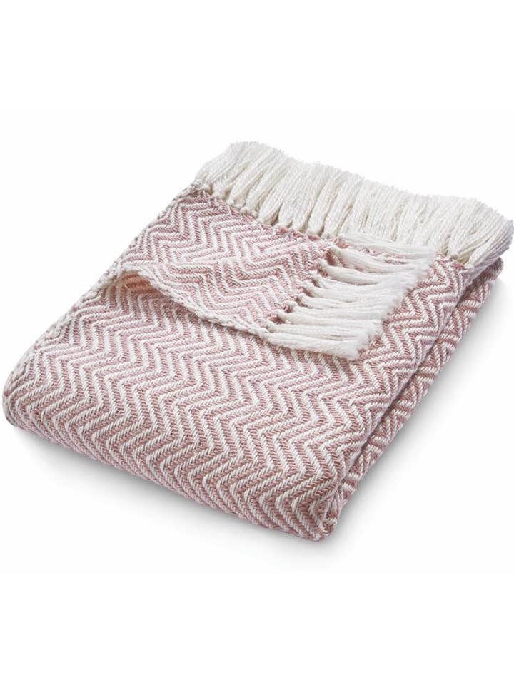 Manta Tejida de Espiga Rosa para venta al por mayor de THE RUGS