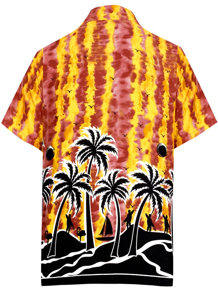 LA LEELA Men's Casual Beach Front Pocket Hawaiian Shi 137168 for wholesale by La Leela LLC