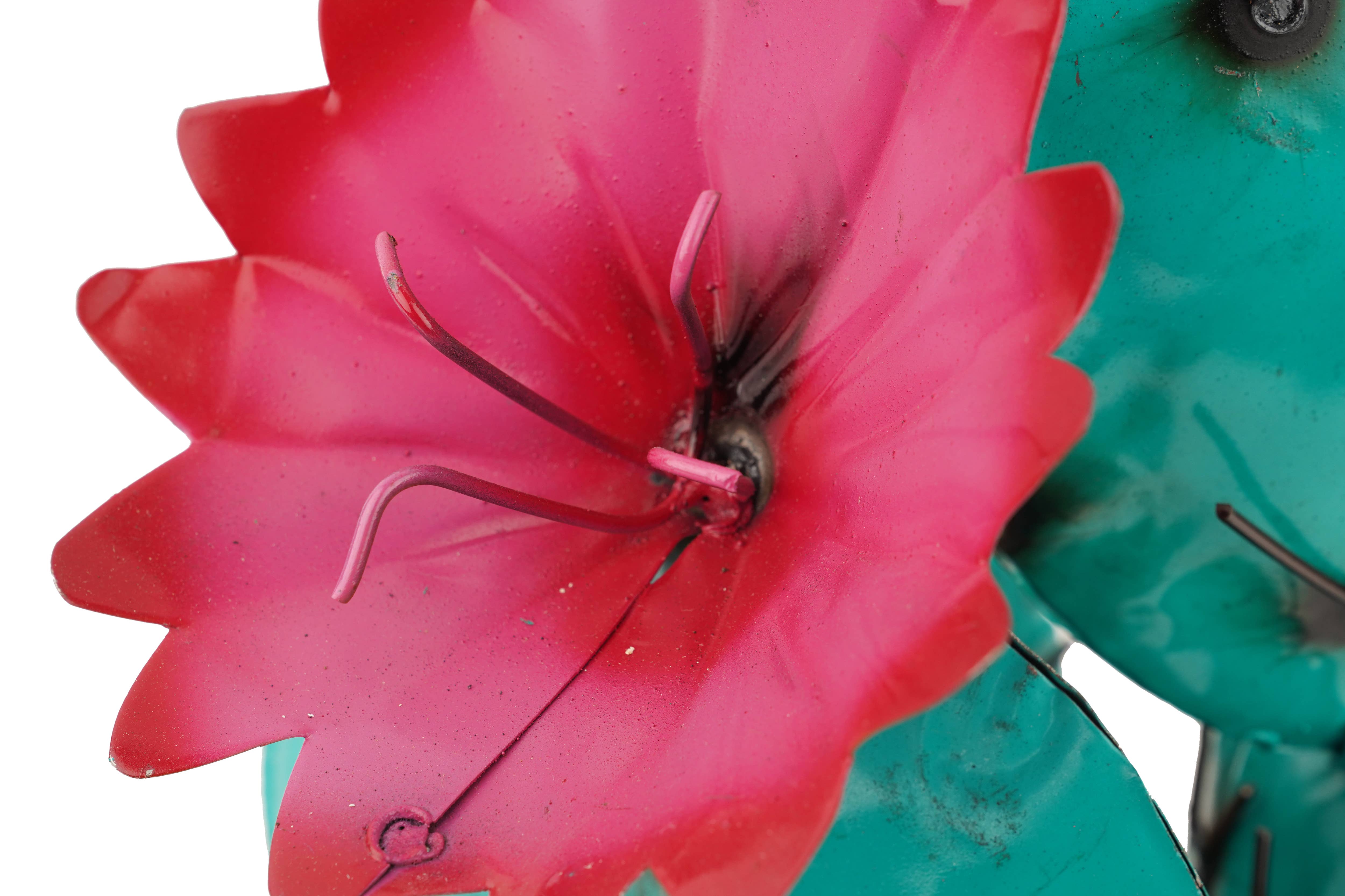 My Amigos Imports – wholesale Outdoor ornament/decor – Blooming Metal Prickly Cactus-Garden-Yard Art-8x8x17H inches6