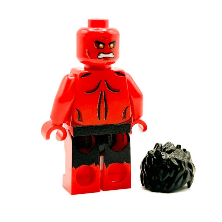 B3 Customs - Wholesale Building Set - Kids - Custom Red Hulk Marvel Minifigure made using LEGO parts - B3 Customs