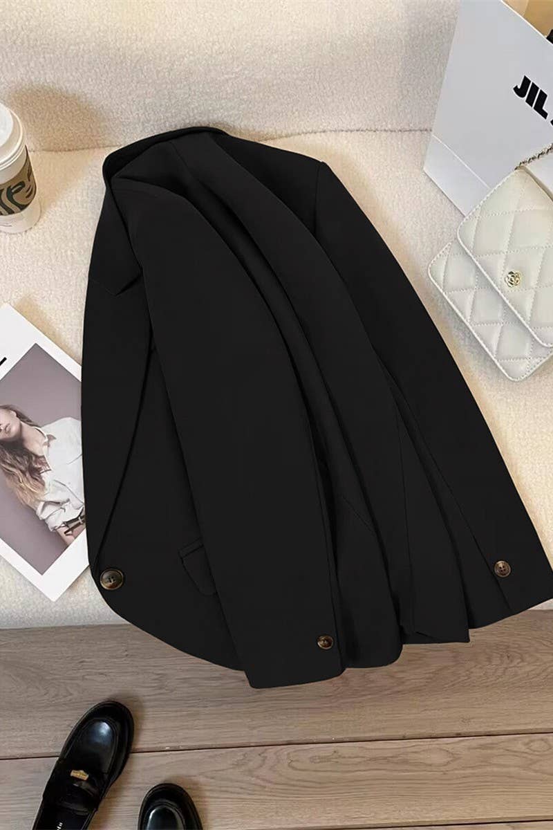 NINEXIS - Vente Blazer – femme - CWOBL0135_BLAZER À POCHE À BOUTON UNIQUE1