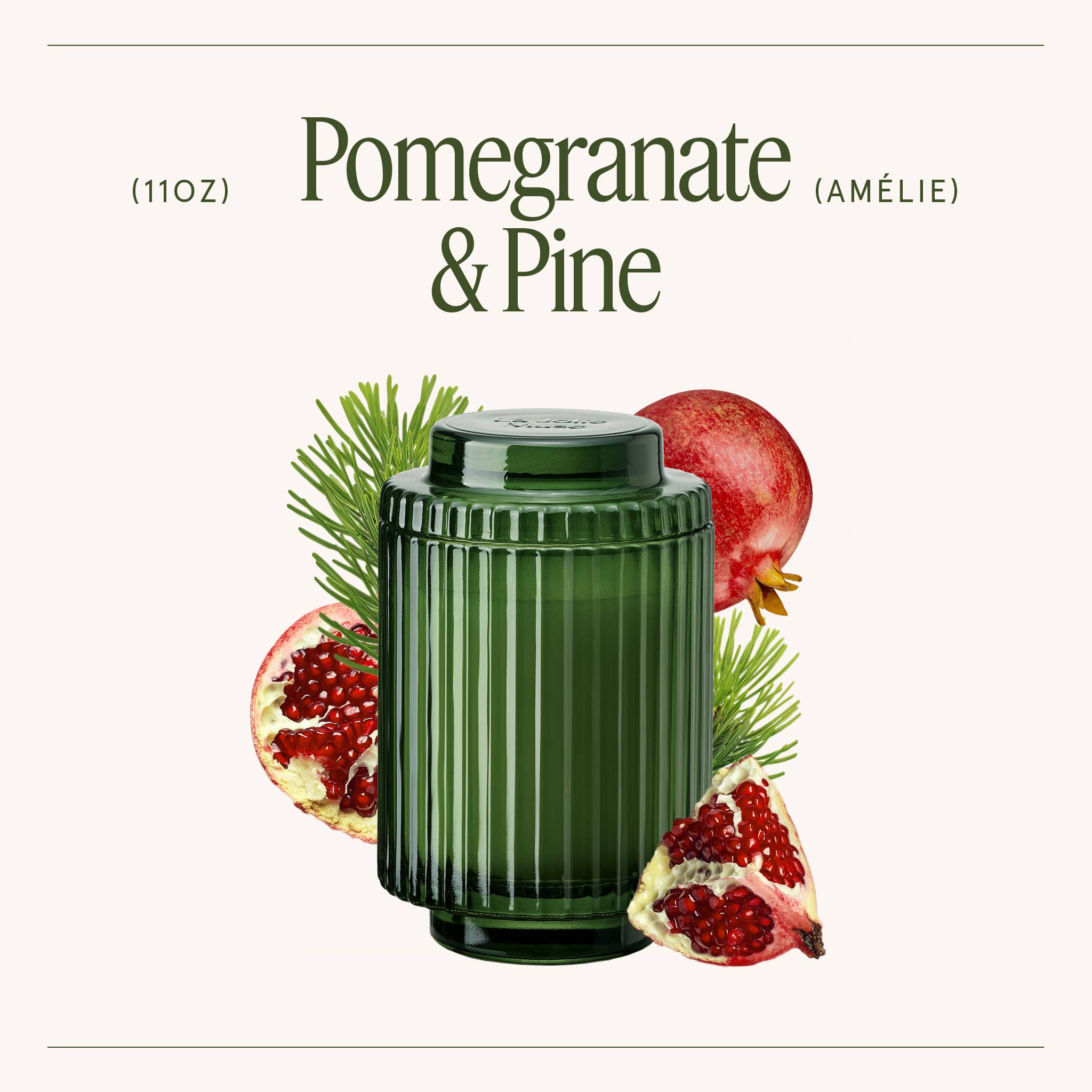 La Jolie Muse - Wholesale Jar/Filled Candle - Scented Candle - Pomegranate & Pine 11oz | La Jolie Muse2
