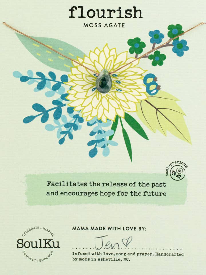 Moss Agate Soul-Full of Light Necklace for Flourish for wholesale by SoulKu