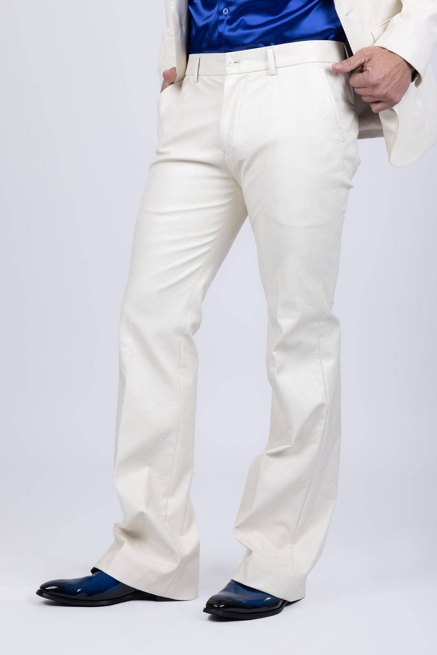 BARABAS - Wholesale Suit Set - Men's - Men's Faux Leather Notch Lapel Suit 5SU418