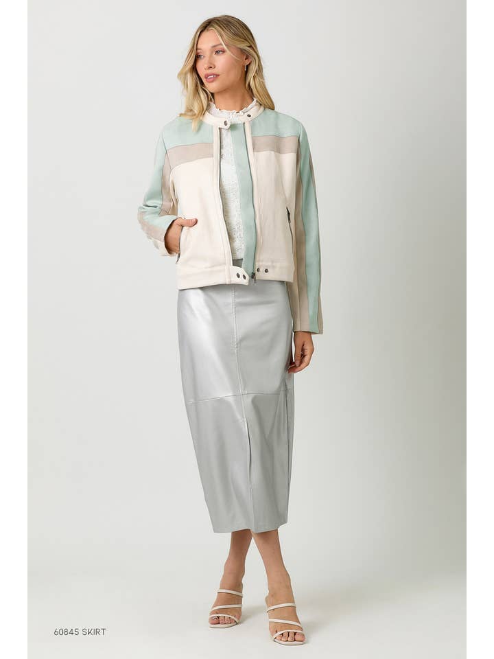 Mystree – wholesale Jacket – Women's – 60861 Color Blocked Moto Jacket38