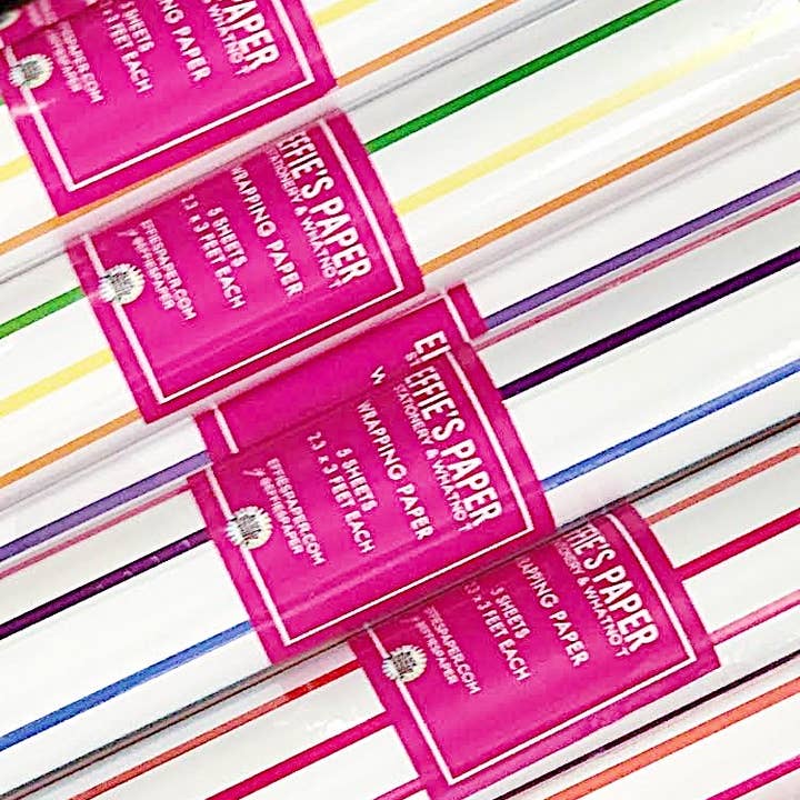 Papel de regalo Rainbow Stripe para venta al por mayor de Effie's Paper