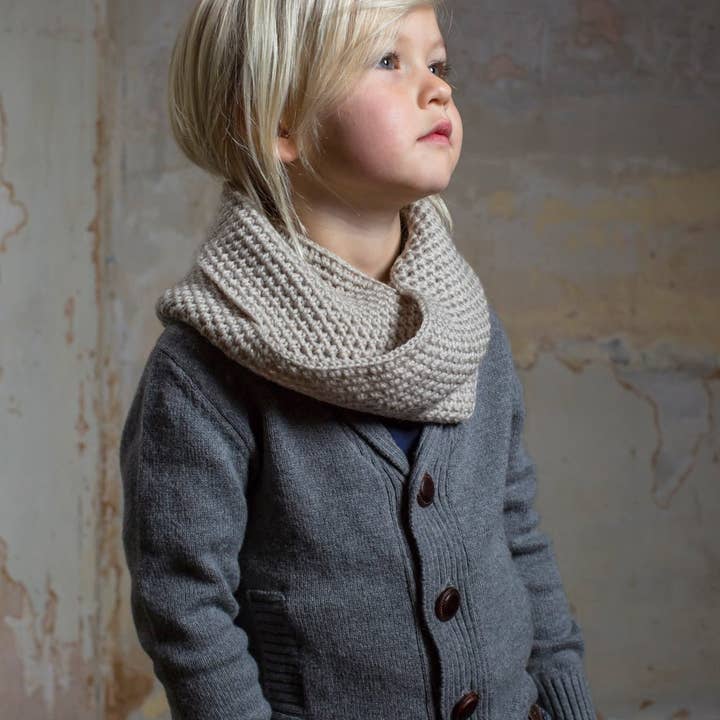 Acorn Kids - Wholesale Scarf – Child - Sunrise Infinity Scarf Cream1