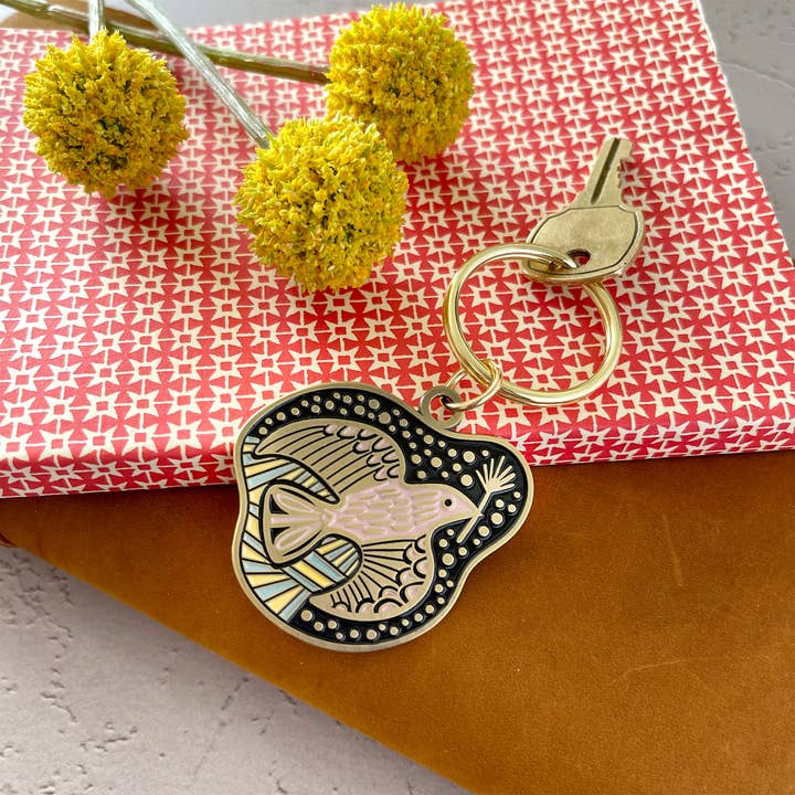 Paper Parasol Press - Wholesale Keychain - Women's - Folk Guide Bird Enamel Keychain1