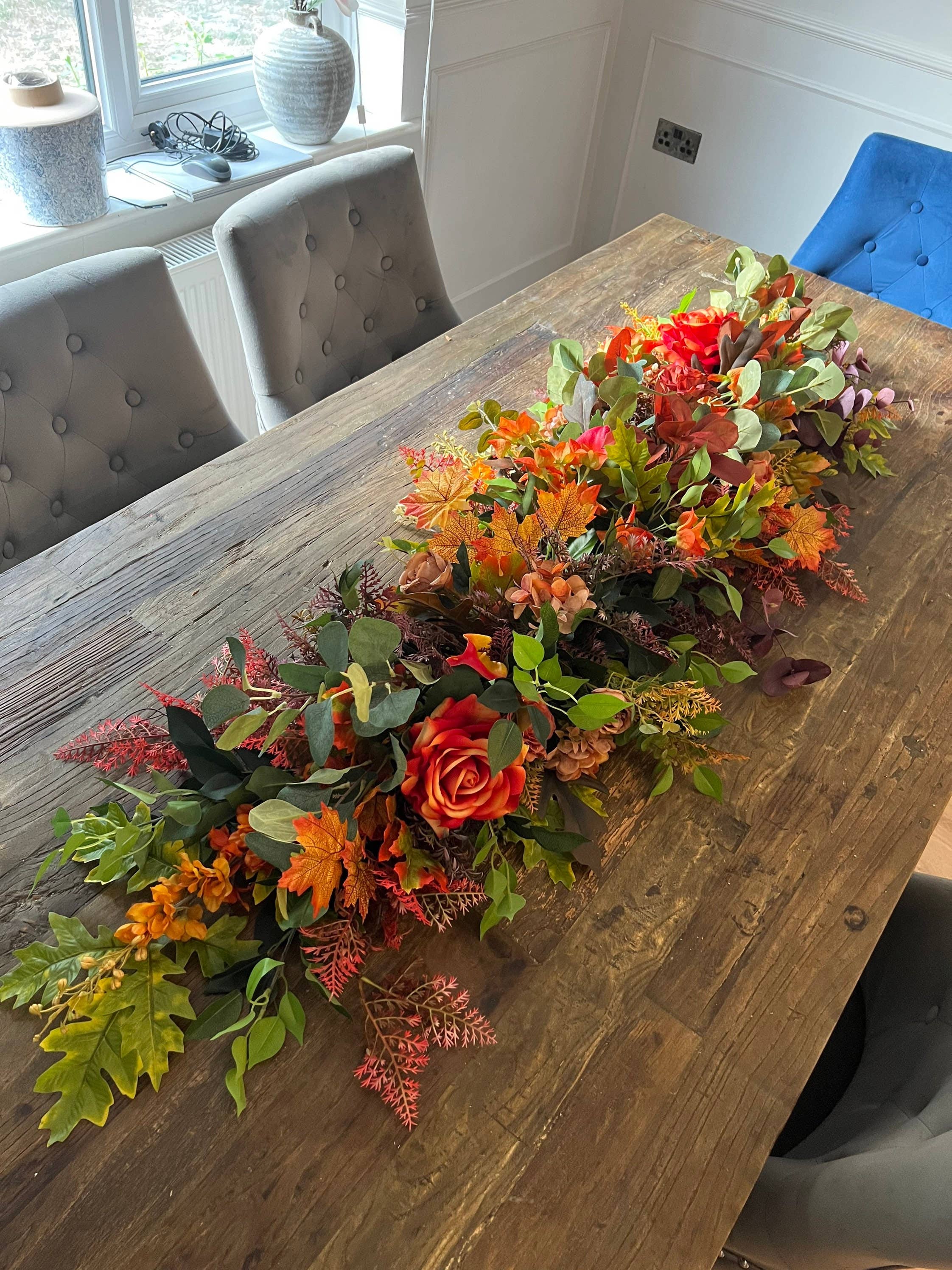 IVY CRUZ - Wholesale Artificial Flowers - Fall Flower Swag, Fall Table Swag, Fall Table Arrangement3