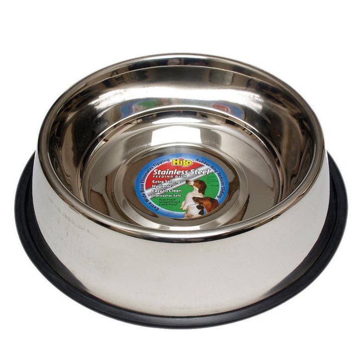 Everyday Supply Co - Wholesale Pet Bowl - Cat/Dog - HILO Silver Stainless Steel 96 oz Dog Pet Dish