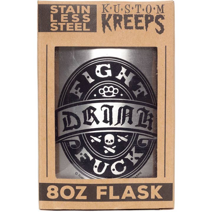 Square Deal Recordings & Supplies - Wholesale Flask - Flask - Sourpuss - "Drink, Fight, Fuck"